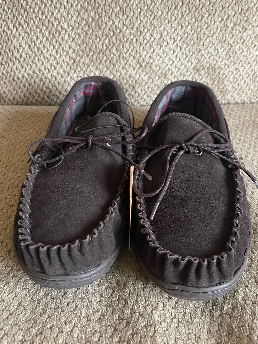 Men's Moc Toe Slip-On Casual Loafers in Dark Brown